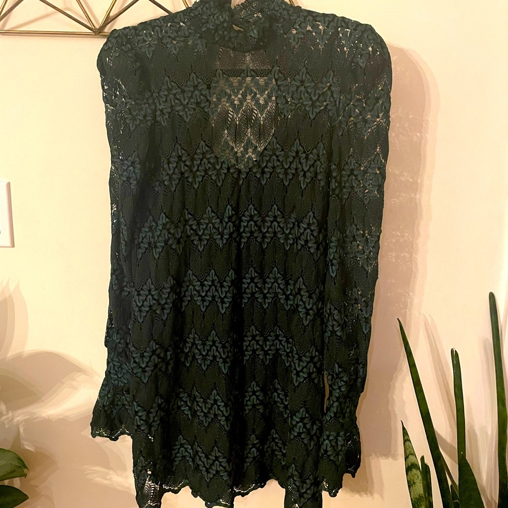 ZARA Green Floral Knit Dress